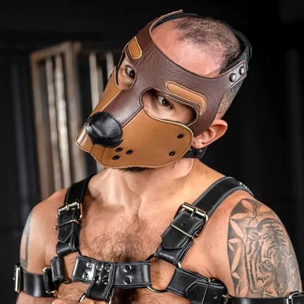 Mr S Leather Bone Hound Puppy Muzzle - Brown