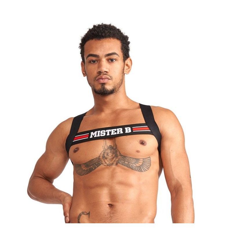 Mister B URBAN Elasticated Club Harness with X-Back | Red