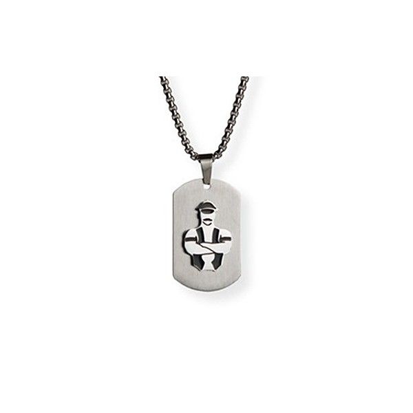 Master of the House LEATHER MAN Dog Tag | Silver Matte